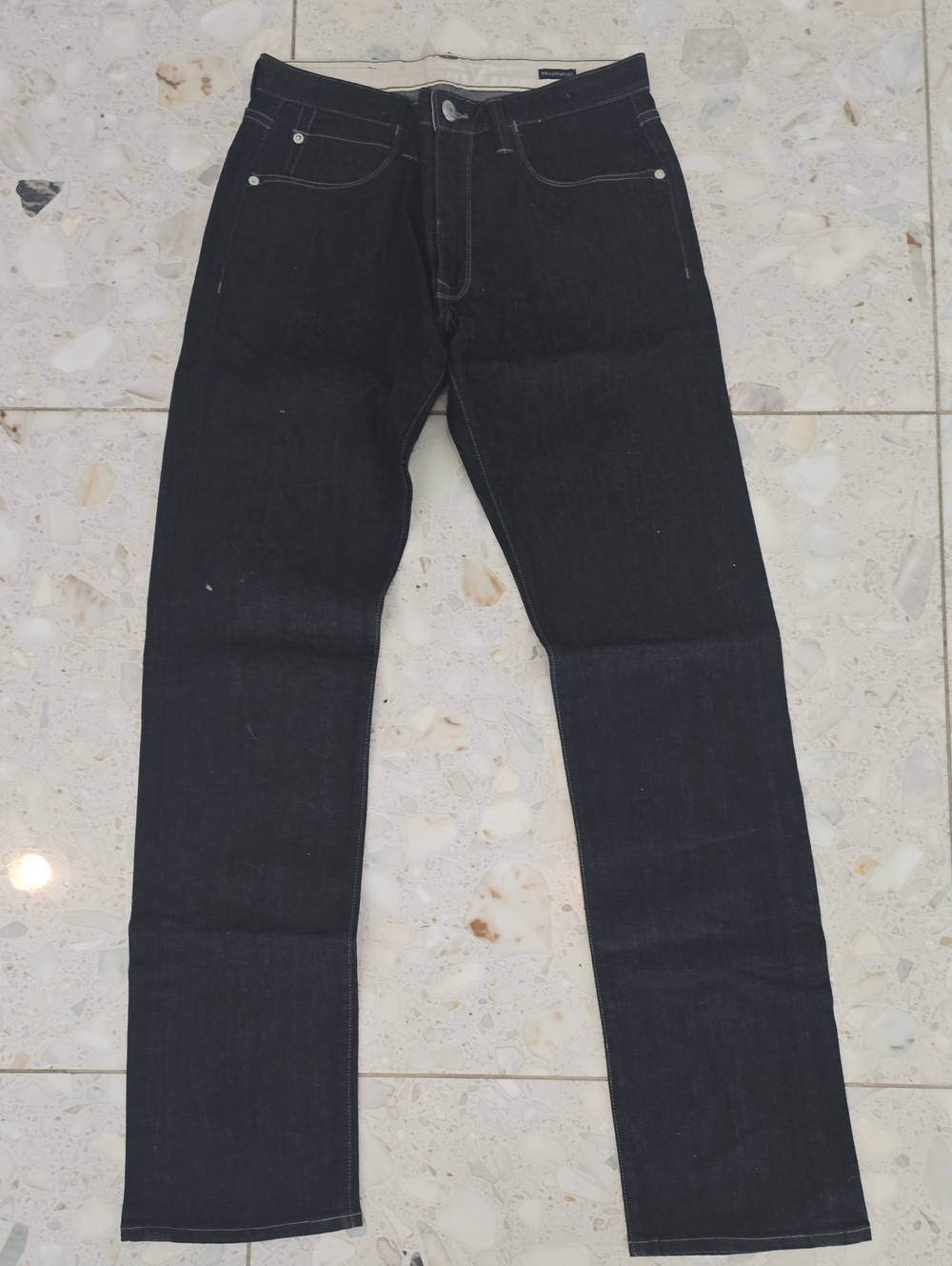 Men's Dark Black Straight-Leg Jeans